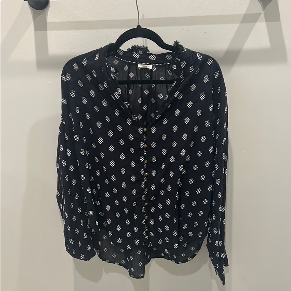 Black Patterned Women's Top